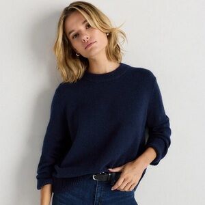 NWT! | QUINCE Mongolian Cashmere Oversized Crewneck Sweater True Navy Size Small